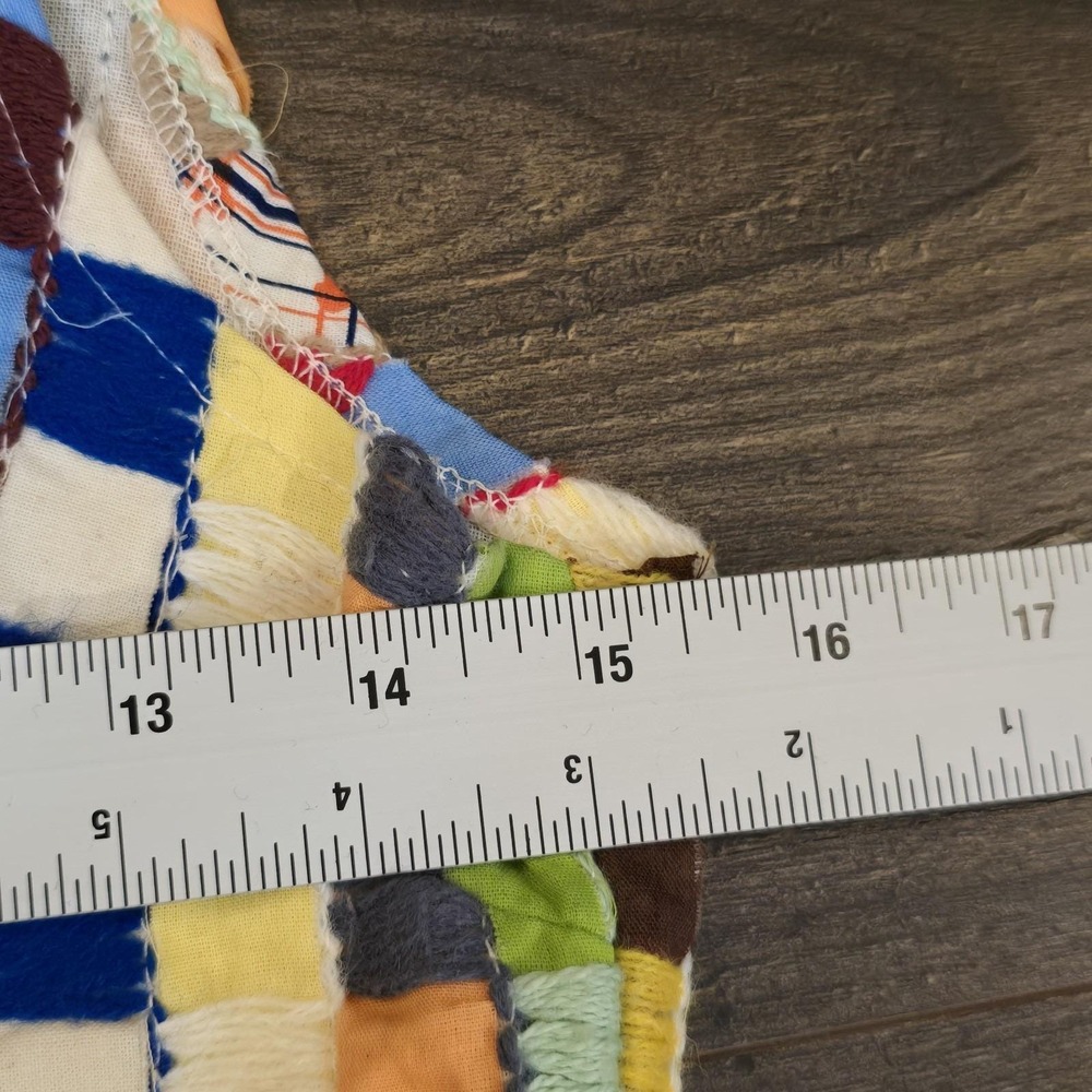 Vintage 70s Patchwork Boho Hippie‎ Festival Vest Women XS S Pearlsnap Lou Louis - Picture 10 of 13